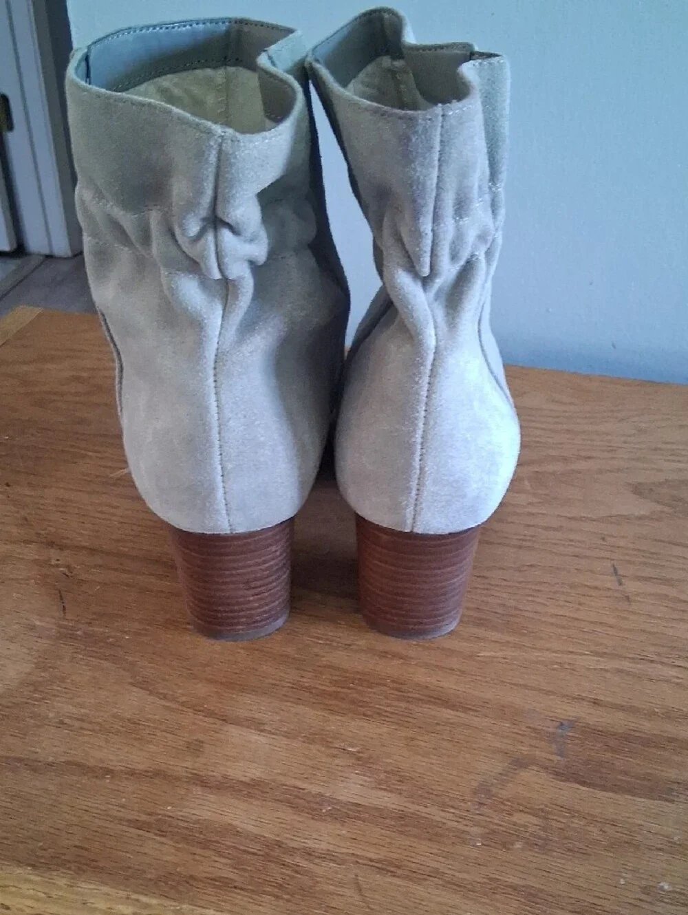 Sole Society Taupe Suede Pointed-Toe Ankle Booties